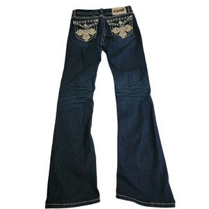 L.A IDOL U.S.A stretch BOOT CUT Jeans 28X34 SIZE: 3 bling bling embellisment